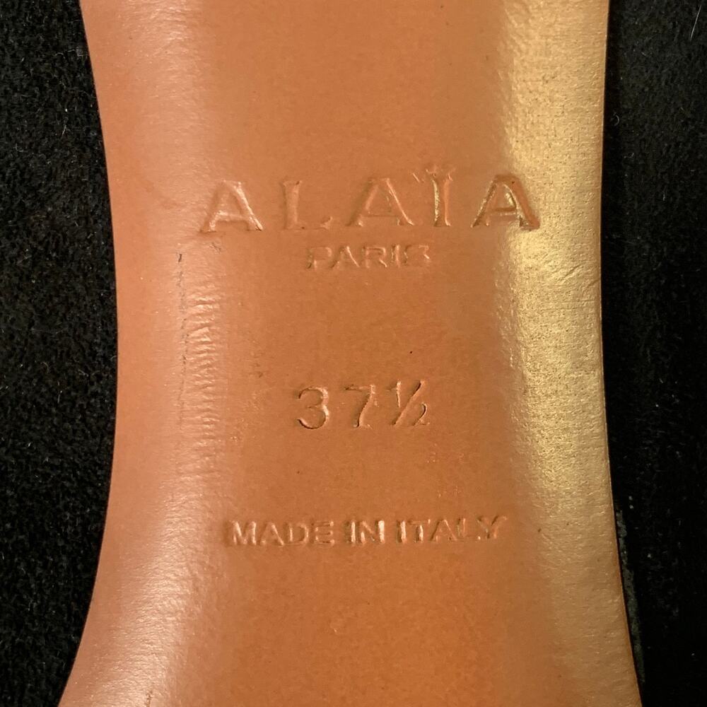 ALAIA Size 7.5 Black Studded Suede Pull On Stiletto Booties - Picture 8 of 10